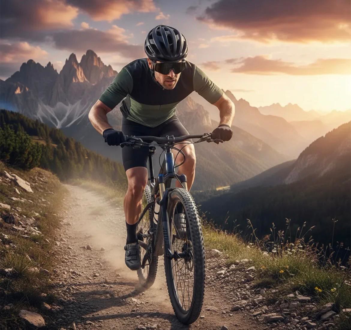 Ciclista en montaña